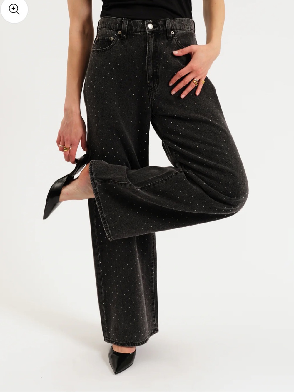 Daze Denim THE WANDERER MID RISE PALAZZO IN STARLIT NIGHT - size 28 NWT